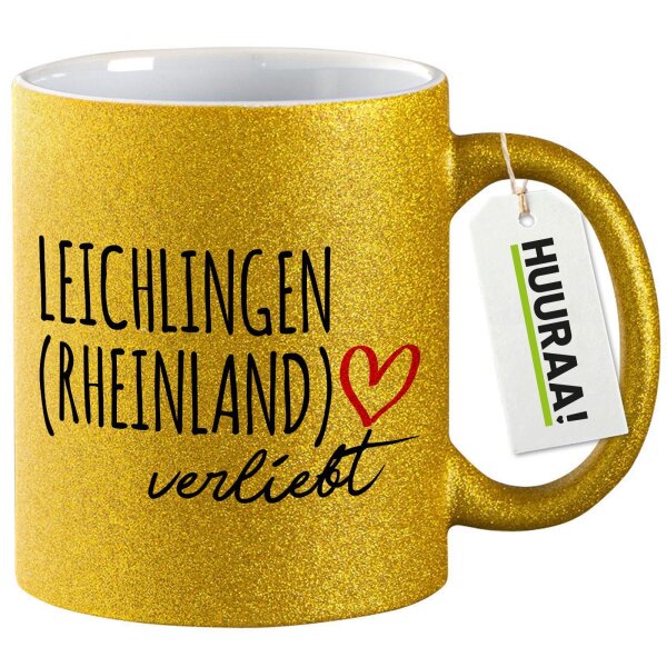 Glitzertasse Leichlingen Rheinland verliebt 330ml