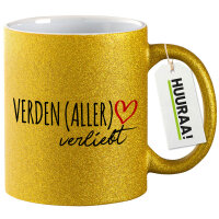 Glitzertasse Verden Aller verliebt 330ml