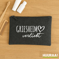 Kulturbeutel Griesheim verliebt 1 Liter Filz Charcoal...