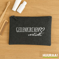 Kulturbeutel Geilenkirchen verliebt 1 Liter Filz Charcoal...