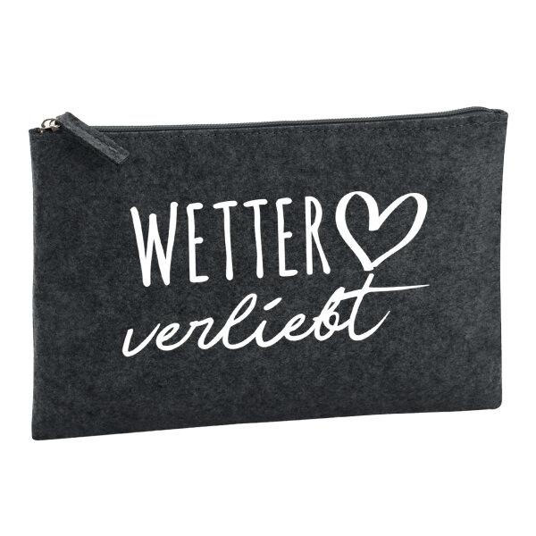 Kulturbeutel Wetter Ruhr verliebt 1 Liter Filz Charcoal Kosmetiktasche