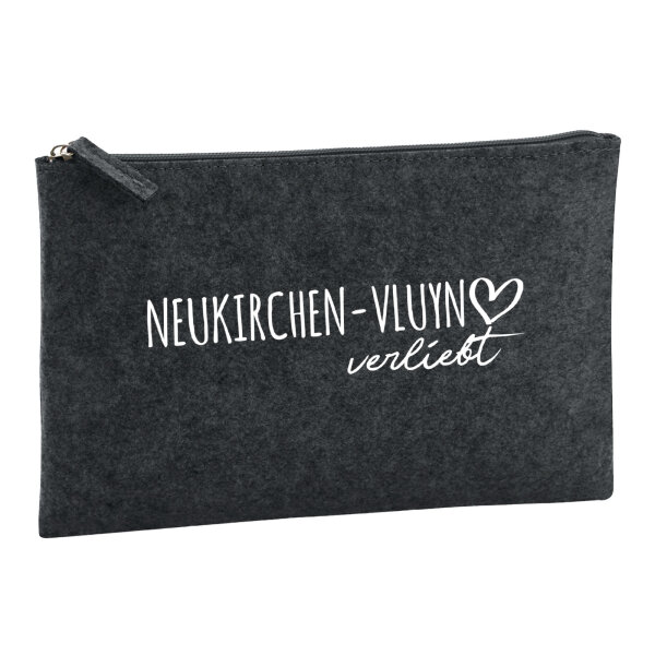 Kulturbeutel Neukirchen-Vluyn verliebt 1 Liter Filz Charcoal Kosmetiktasche