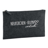 Kulturbeutel Neukirchen-Vluyn verliebt 1 Liter Filz Charcoal Kosmetiktasche