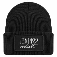 Beanie mit Patch Leimen verliebt Black