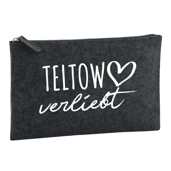 Kulturbeutel Teltow verliebt 1 Liter Filz Charcoal Kosmetiktasche