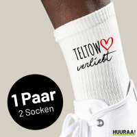 Socken Teltow verliebt Größe 37/46 White Motiv...
