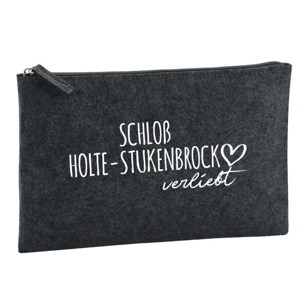 Kulturbeutel Schloß Holte-Stukenbrock verliebt 1 Liter Filz Charcoal Kosmetiktasche