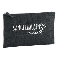 Kulturbeutel Sangerhausen verliebt 1 Liter Filz Charcoal...