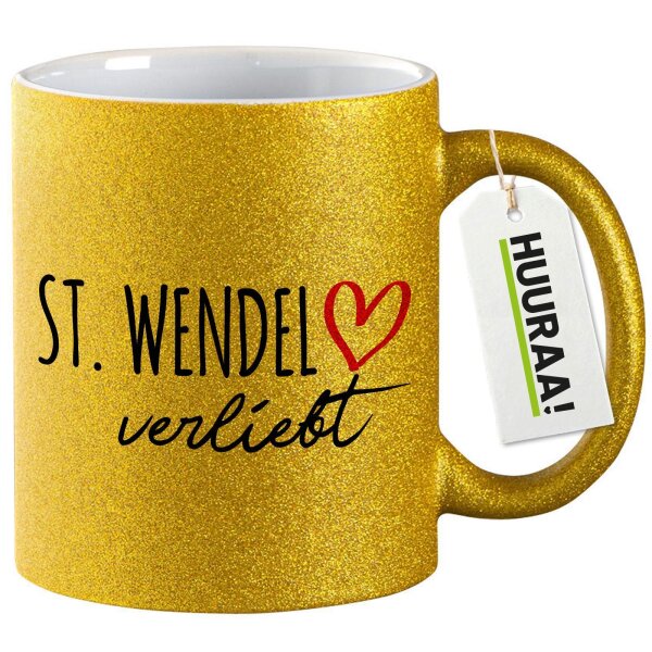 Glitzertasse St. Wendel verliebt 330ml