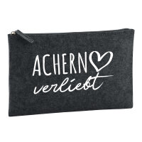 Kulturbeutel Achern verliebt 1 Liter Filz Charcoal...