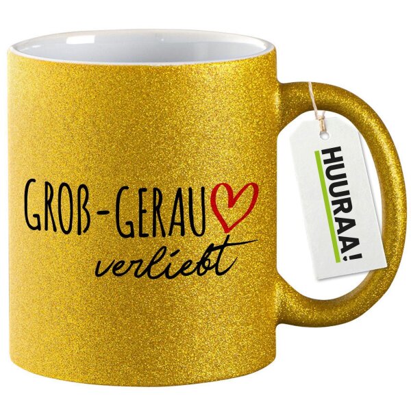 Glitzertasse Groß-Gerau verliebt 330ml