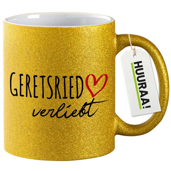 Glitzertasse Geretsried verliebt 330ml