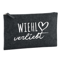 Kulturbeutel Wiehl verliebt 1 Liter Filz Charcoal...