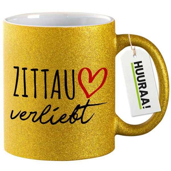 Glitzertasse Zittau verliebt 330ml