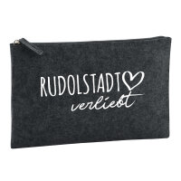 Kulturbeutel Rudolstadt verliebt 1 Liter Filz Charcoal...