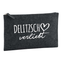 Kulturbeutel Delitzsch verliebt 1 Liter Filz Charcoal...