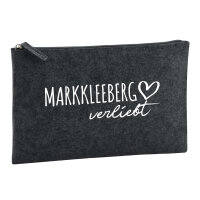 Kulturbeutel Markkleeberg verliebt 1 Liter Filz Charcoal...