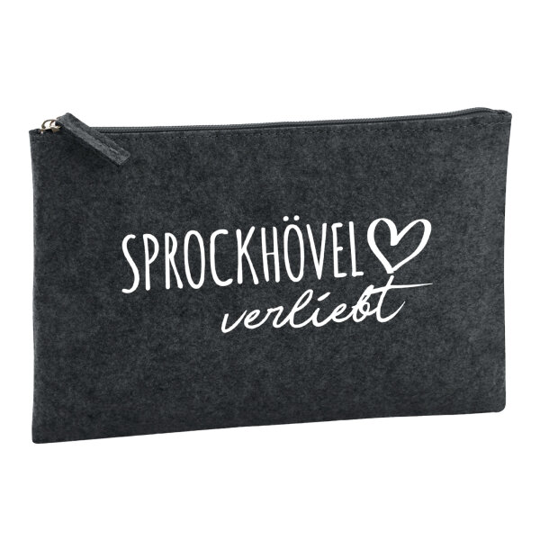 Kulturbeutel Sprockhövel verliebt 1 Liter Filz Charcoal Kosmetiktasche