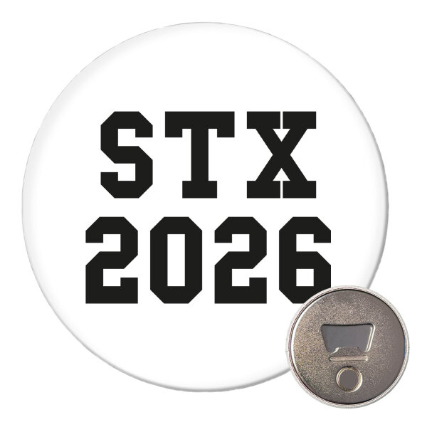 Magnet STX 2026 Abschluss Dänemark 59mm Kühlschrankmagnet Flaschenöffner