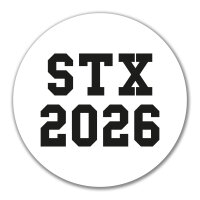 Aufkleber STX 2026 Abschluss Dänemark 10cm Sticker