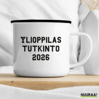 Emaille Tasse Ylioppilastutkinto 2026 Abschluss Finnland 300ml Vintage Emaille Becher