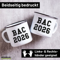 Emaille Tasse BAC 2026 Abschluss Frankreich 300ml Vintage...