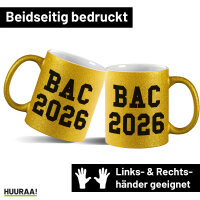 Glitzertasse BAC 2026 Abschluss Frankreich 330ml
