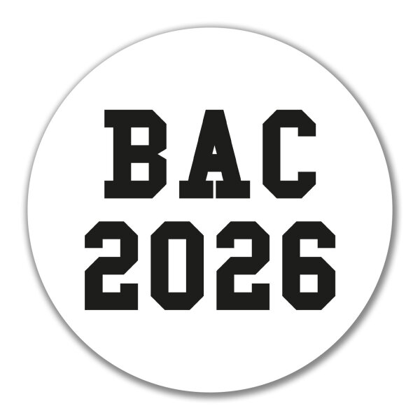 Aufkleber BAC 2026 Abschluss Frankreich 10cm Sticker