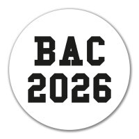Aufkleber BAC 2026 Abschluss Frankreich 10cm Sticker
