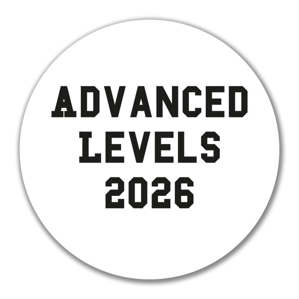 Aufkleber Advanced Levels 2026 Abschluss Großbritannien 10cm Sticker