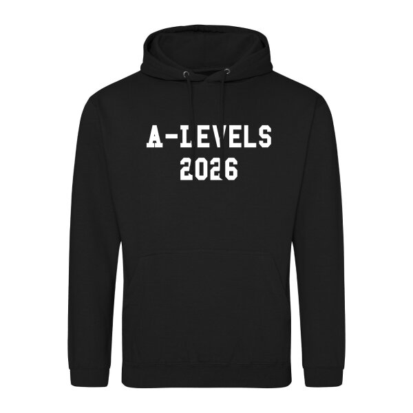 Unisex Hoodie A-Levels 2026 Abschluss Großbritannien Größe S-3XL
