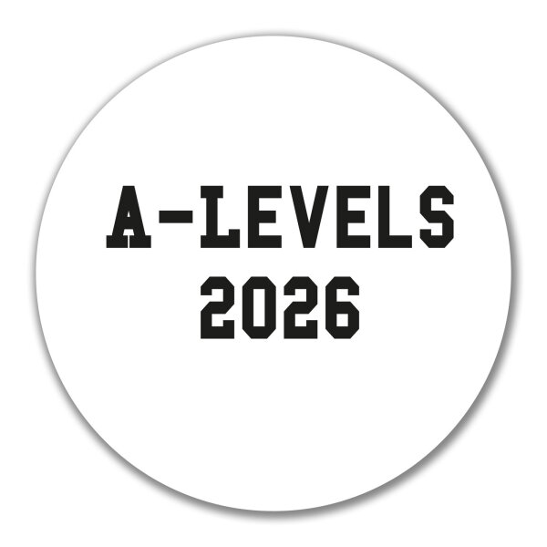 Aufkleber A-Levels 2026 Abschluss Großbritannien 10cm Sticker