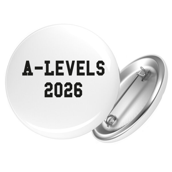 Button A-Levels 2026 Abschluss Großbritannien Anstecker