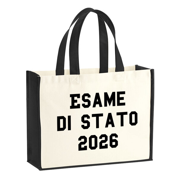 Jutetasche Esame di Stato 2026 Abschluss Italien 21 Liter Black