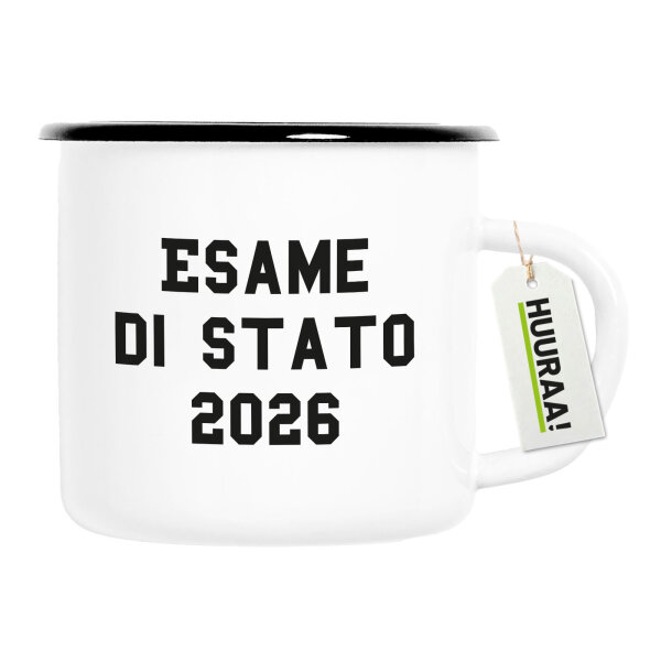 Emaille Tasse Esame di Stato 2026 Abschluss Italien 300ml Vintage Emaille Becher