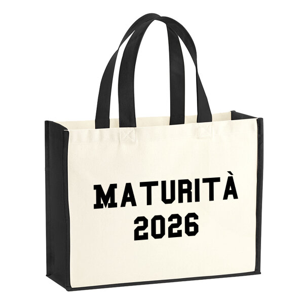 Jutetasche Maturità 2026 Abschluss Italien 21 Liter Black
