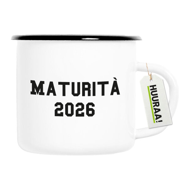 Emaille Tasse Maturità 2026 Abschluss Italien 300ml Vintage Emaille Becher