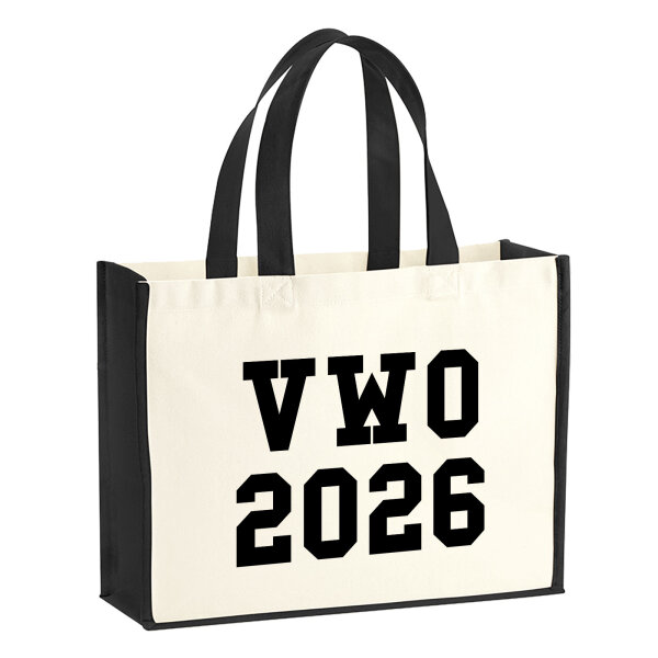 Jutetasche VWO 2026 Abschluss Niederlande 21 Liter Black