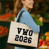 Jutetasche VWO 2026 Abschluss Niederlande 21 Liter Black