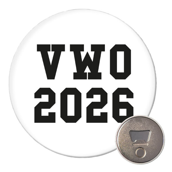 Magnet VWO 2026 Abschluss Niederlande 59mm Kühlschrankmagnet Flaschenöffner