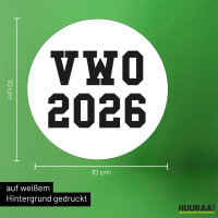 Aufkleber VWO 2026 Abschluss Niederlande 10cm Sticker
