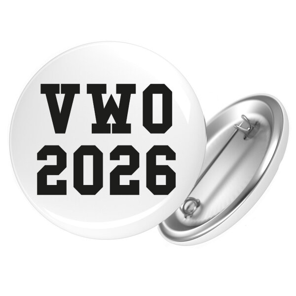 Button VWO 2026 Abschluss Niederlande Anstecker