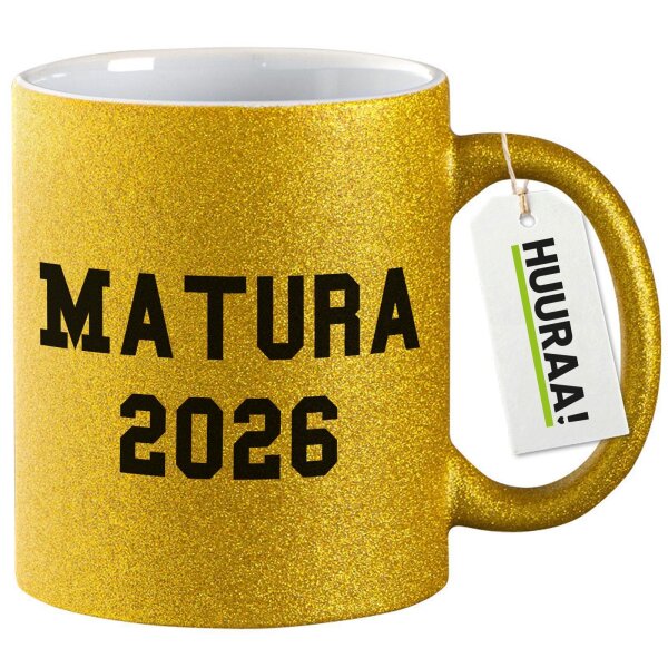 Glitzertasse Matura 2026 Abschluss Österreich / Schweiz 330ml