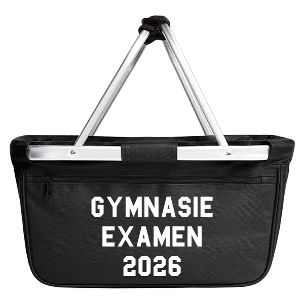 Einkaufskorb Gymnasieexamen 2026 Abschluss Schweden 20 Liter Tragekorb Black