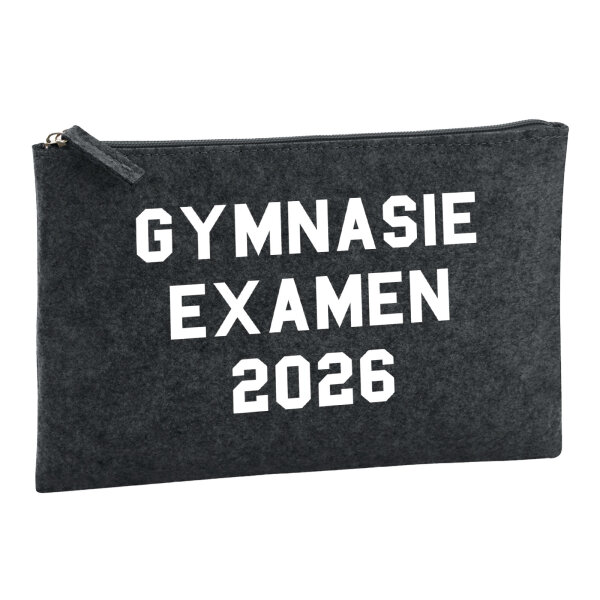 Kulturbeutel Gymnasieexamen 2026 Abschluss Schweden 1 Liter Filz Charcoal Kosmetiktasche