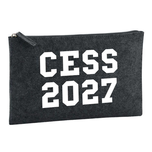 Kulturbeutel CESS 2027 Abschluss Belgien (frz.) 1 Liter Filz Charcoal Kosmetiktasche