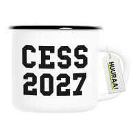 Emaille Tasse CESS 2027 Abschluss Belgien (frz.) 300ml...
