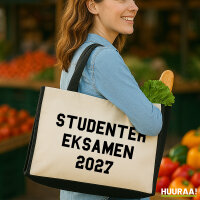 Jutetasche Studentereksamen 2027 Abschluss Dänemark 21 Liter Black
