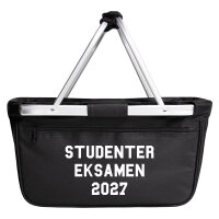 Einkaufskorb Studentereksamen 2027 Abschluss Dänemark 20 Liter Tragekorb Black