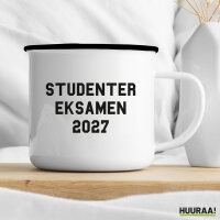 Emaille Tasse Studentereksamen 2027 Abschluss Dänemark 300ml Vintage Emaille Becher